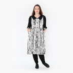AKH 6899 Blouse, White-Black