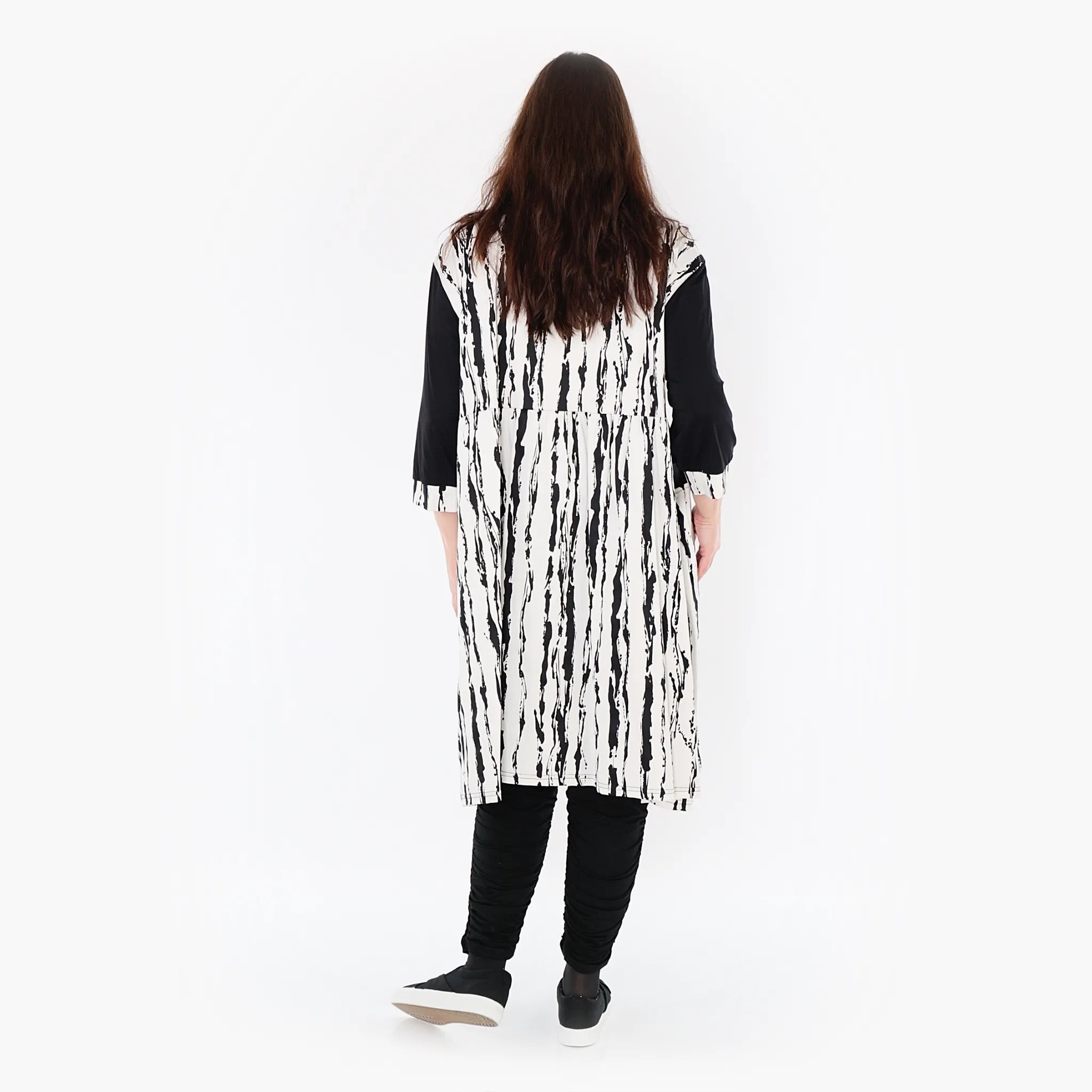 AKH 6899 Blouse, White-Black