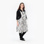 AKH 6899 Blouse, White-Black