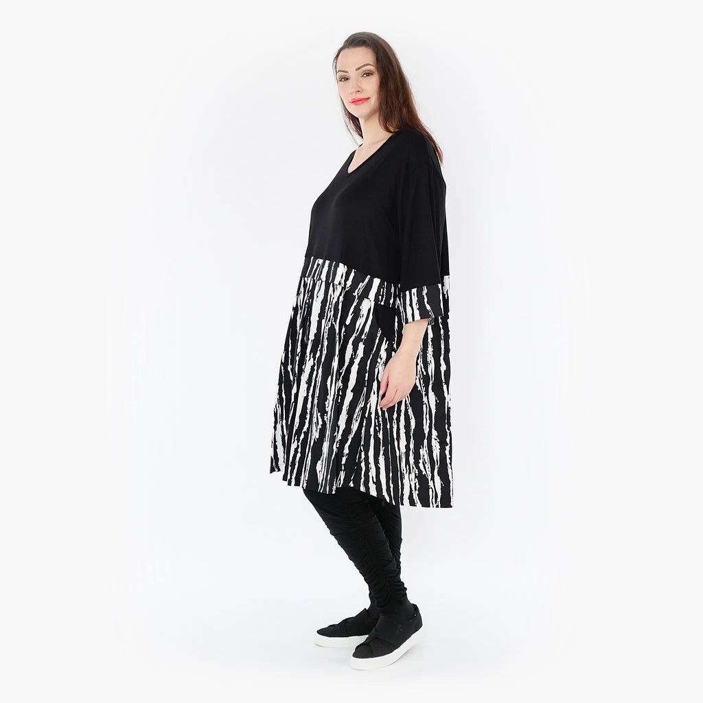 AKH Fashion Shirt 6900 Marble, Schwarz/Weiß