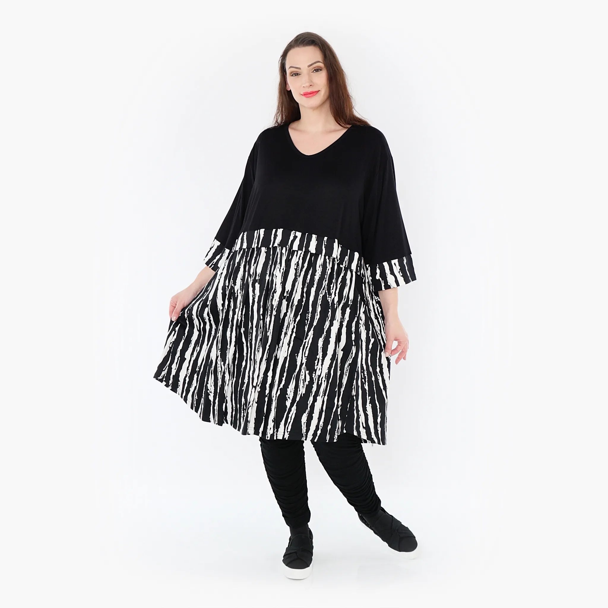 AKH Fashion Shirt 6900 Marble, Schwarz/Weiß