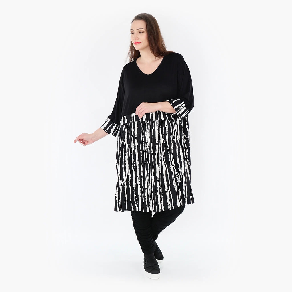 AKH Fashion Shirt 6900 Marble, Schwarz/Weiß