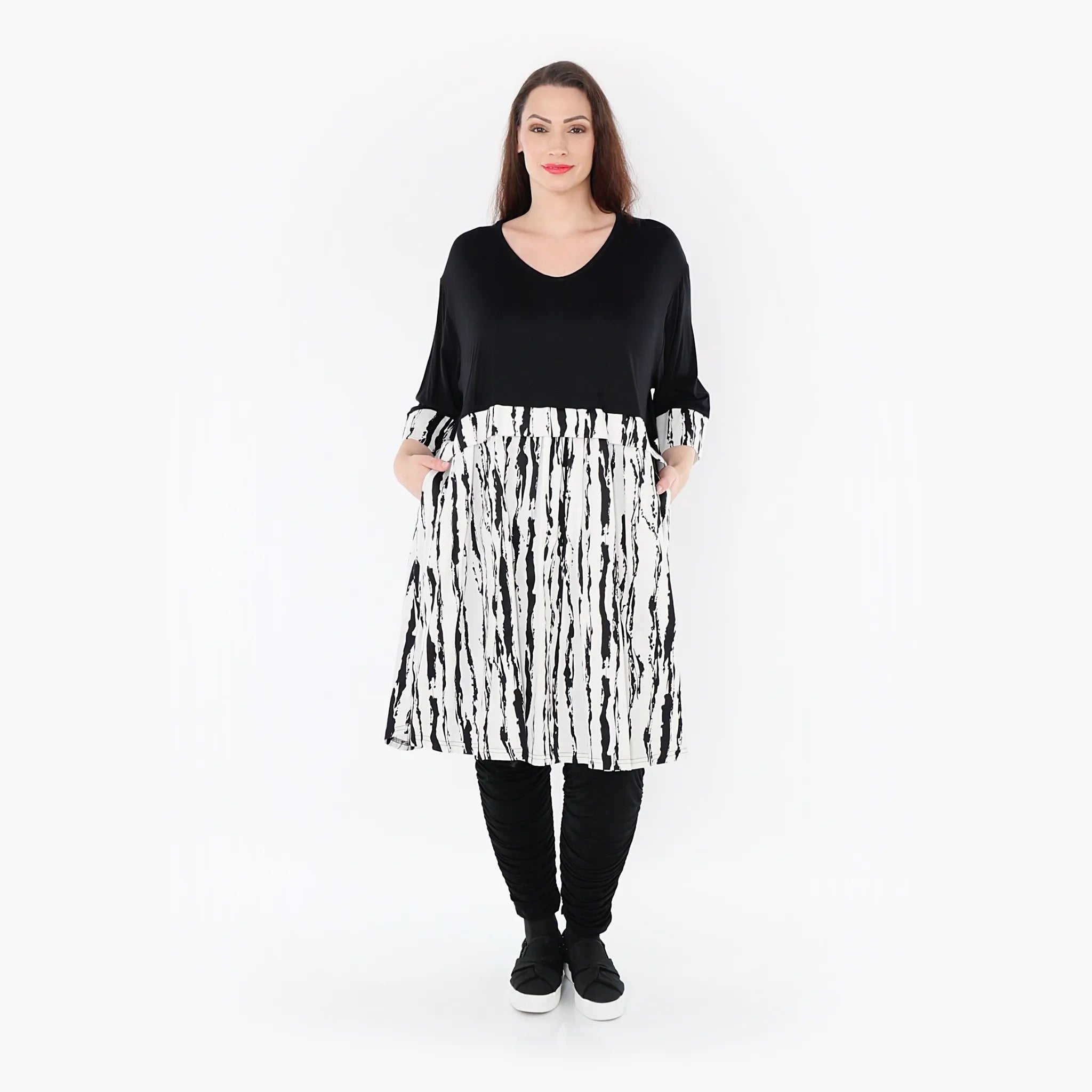 AKH Fashion Shirt 6900 Marble, Weiß/Schwarz