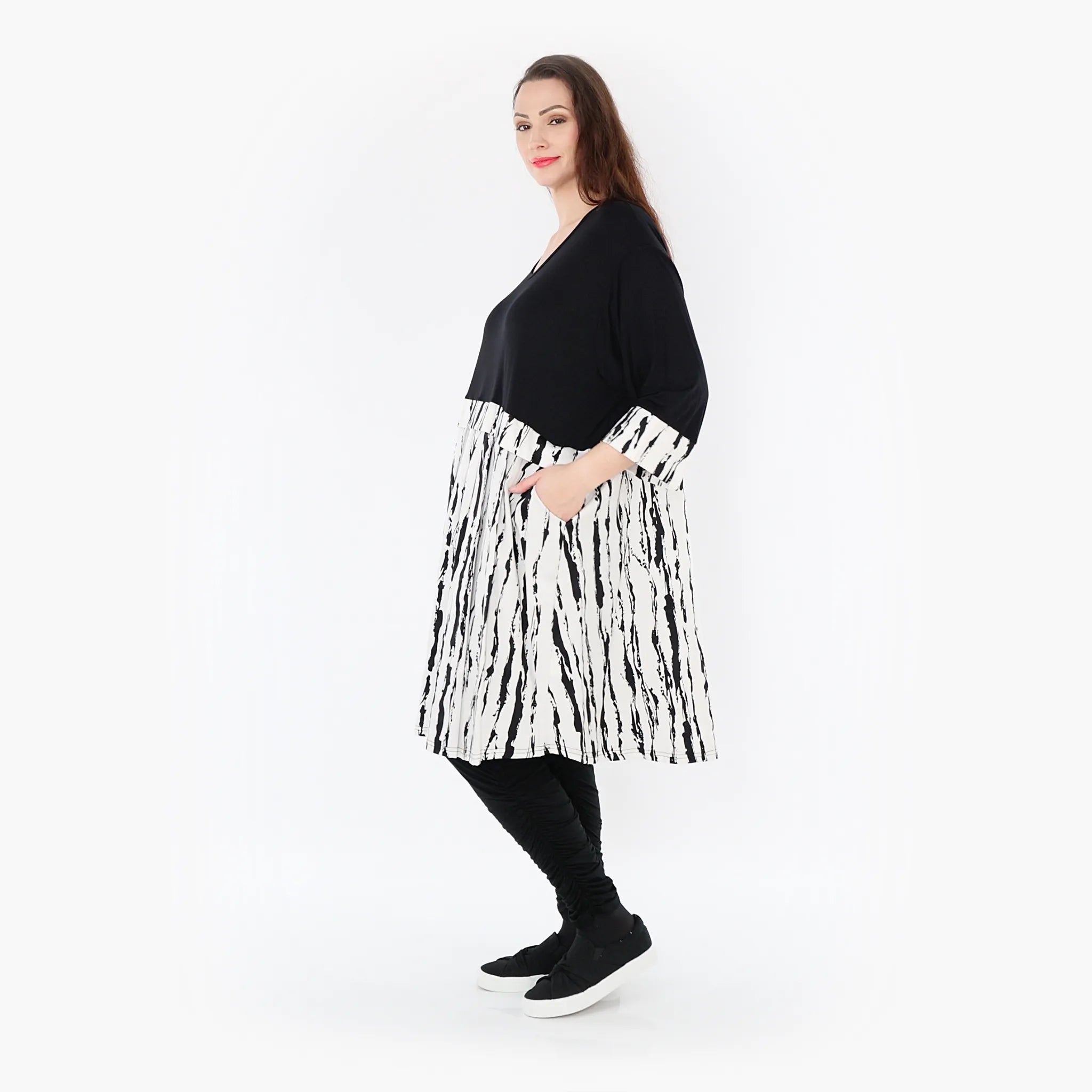 AKH Fashion Shirt 6900 Marble, Weiß/Schwarz