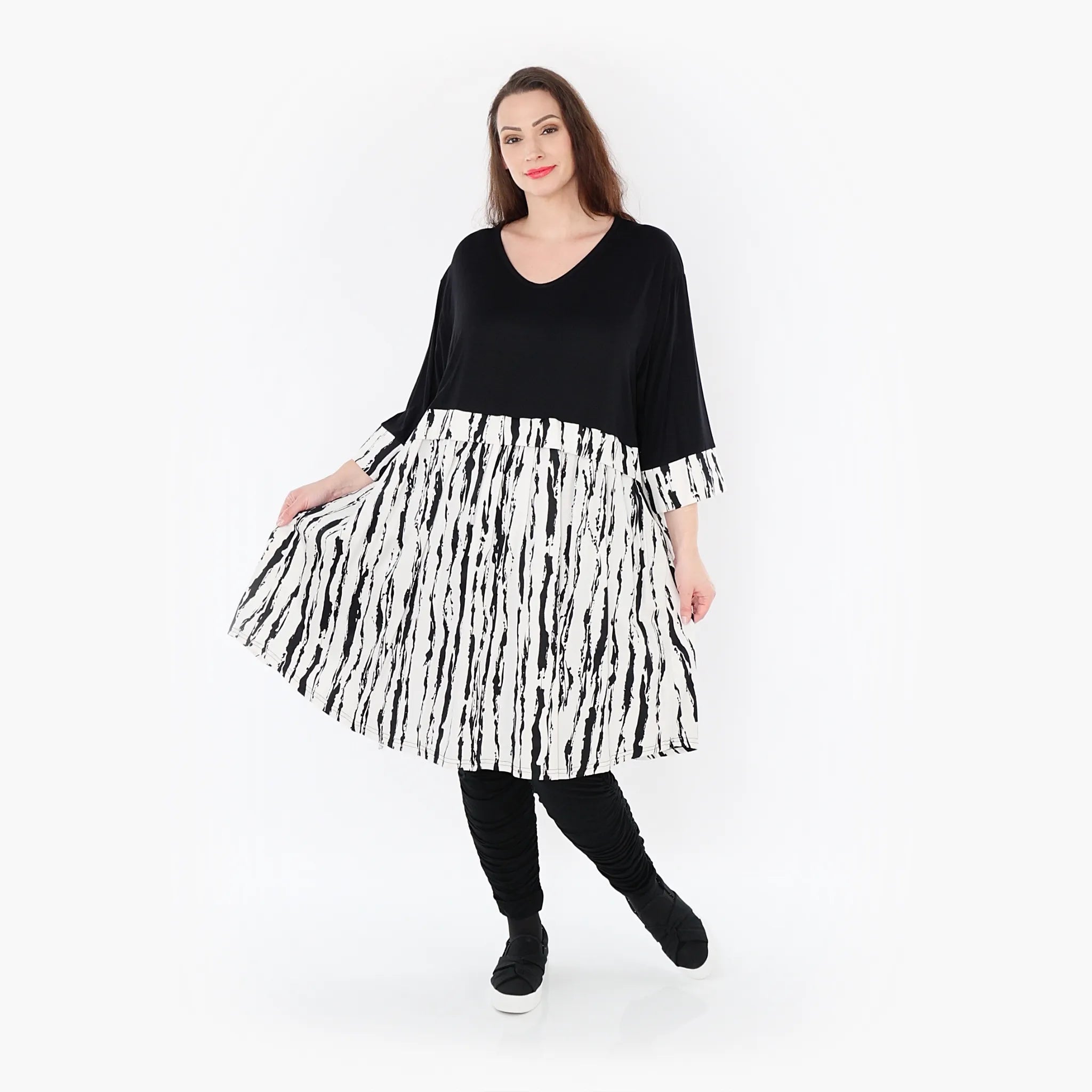 AKH Fashion Shirt 6900 Marble, Weiß/Schwarz