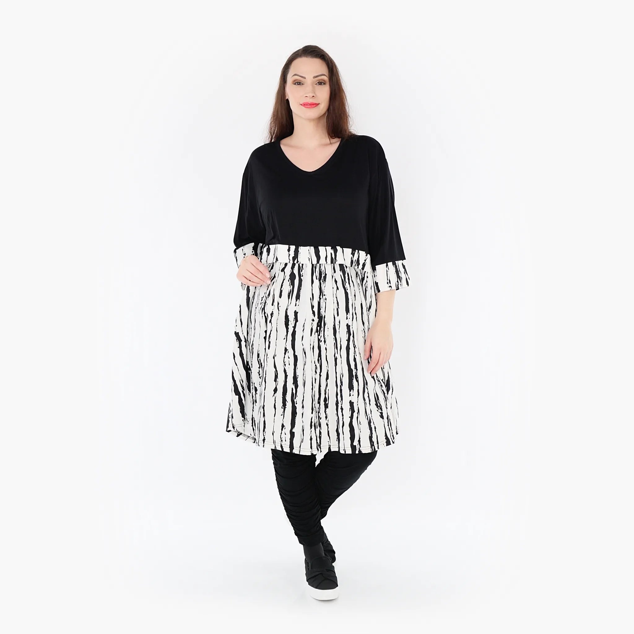 AKH Fashion Shirt 6900 Marble, Weiß/Schwarz