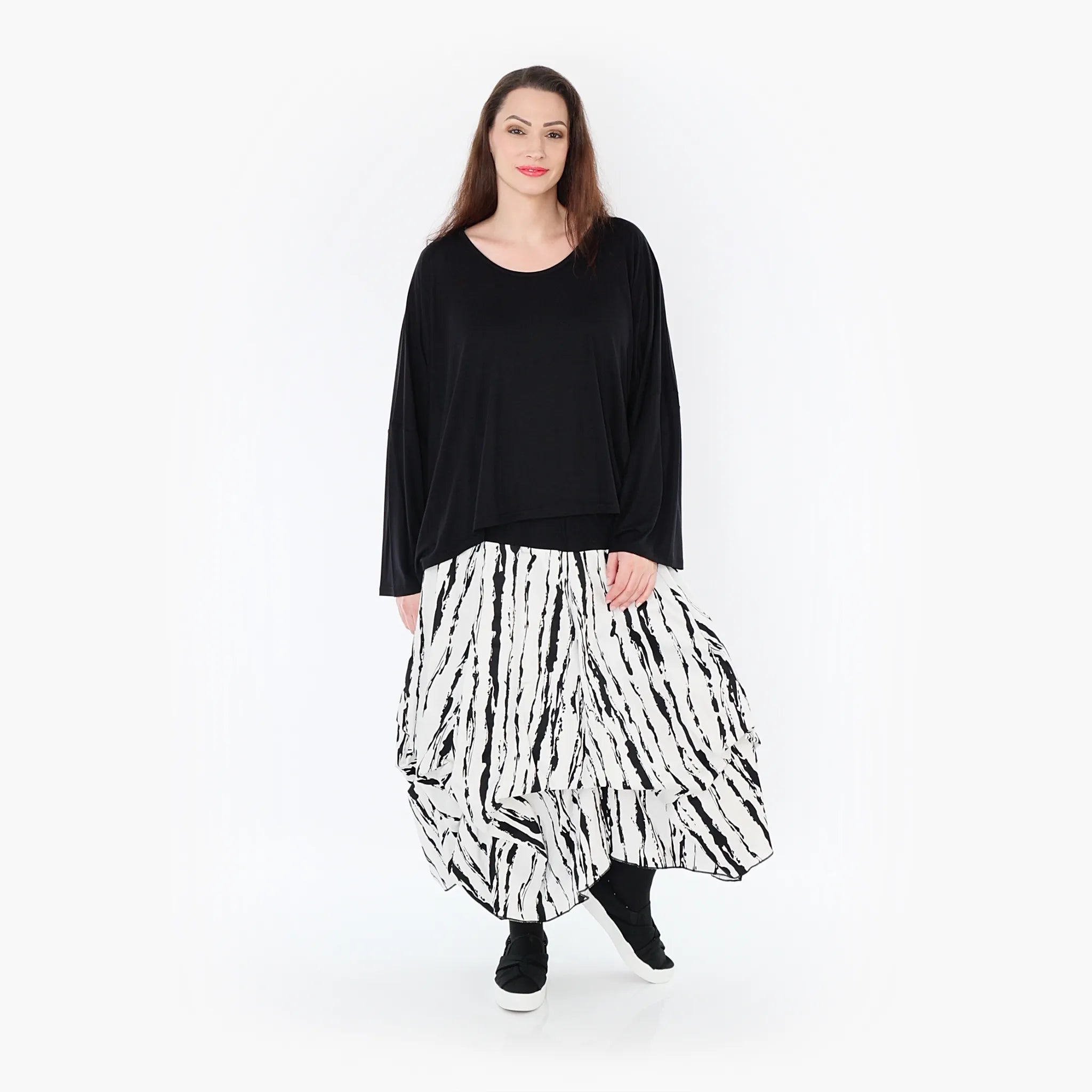 Jupe AKH 7559, blanc-noir