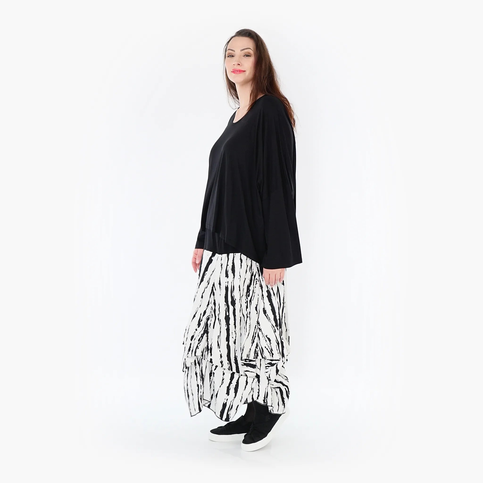 Jupe AKH 7559, blanc-noir