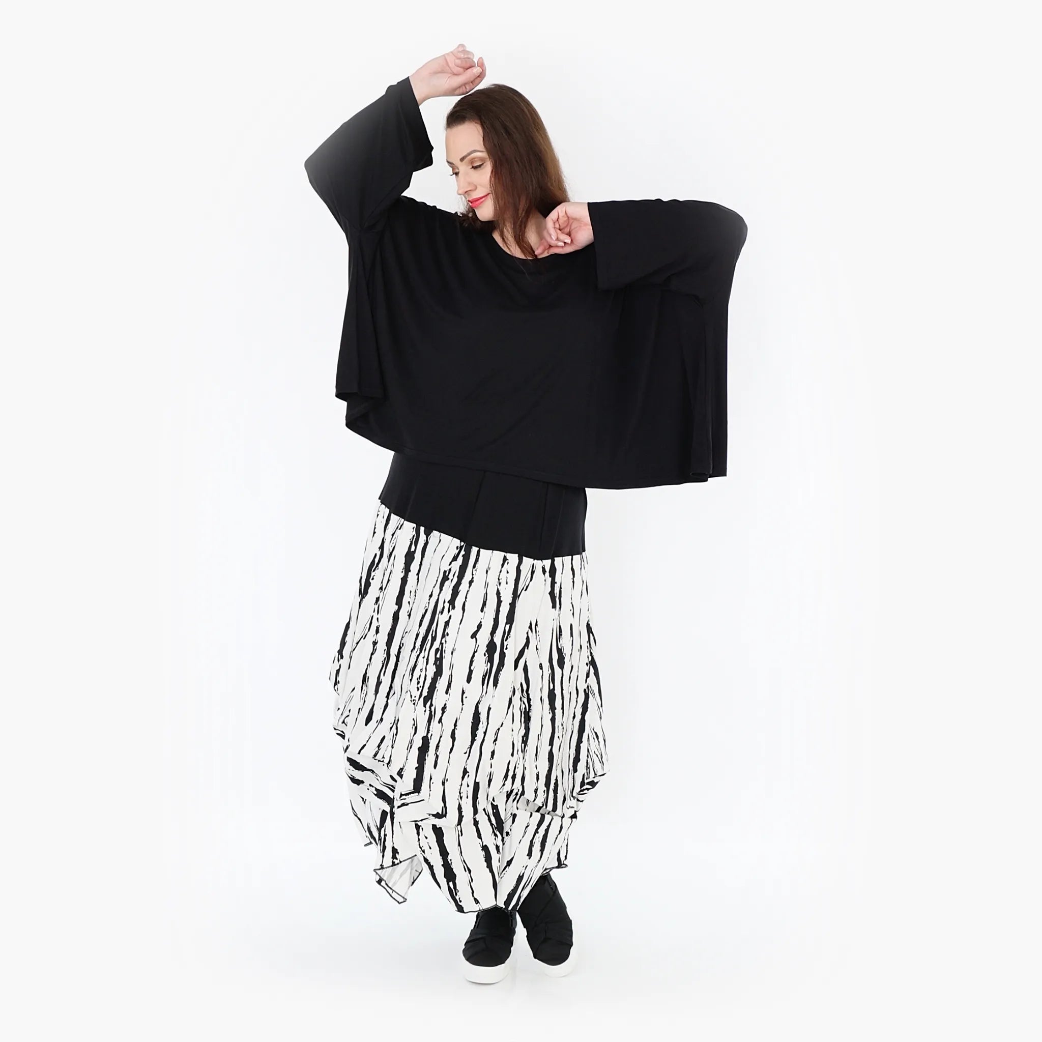 Jupe AKH 7559, blanc-noir