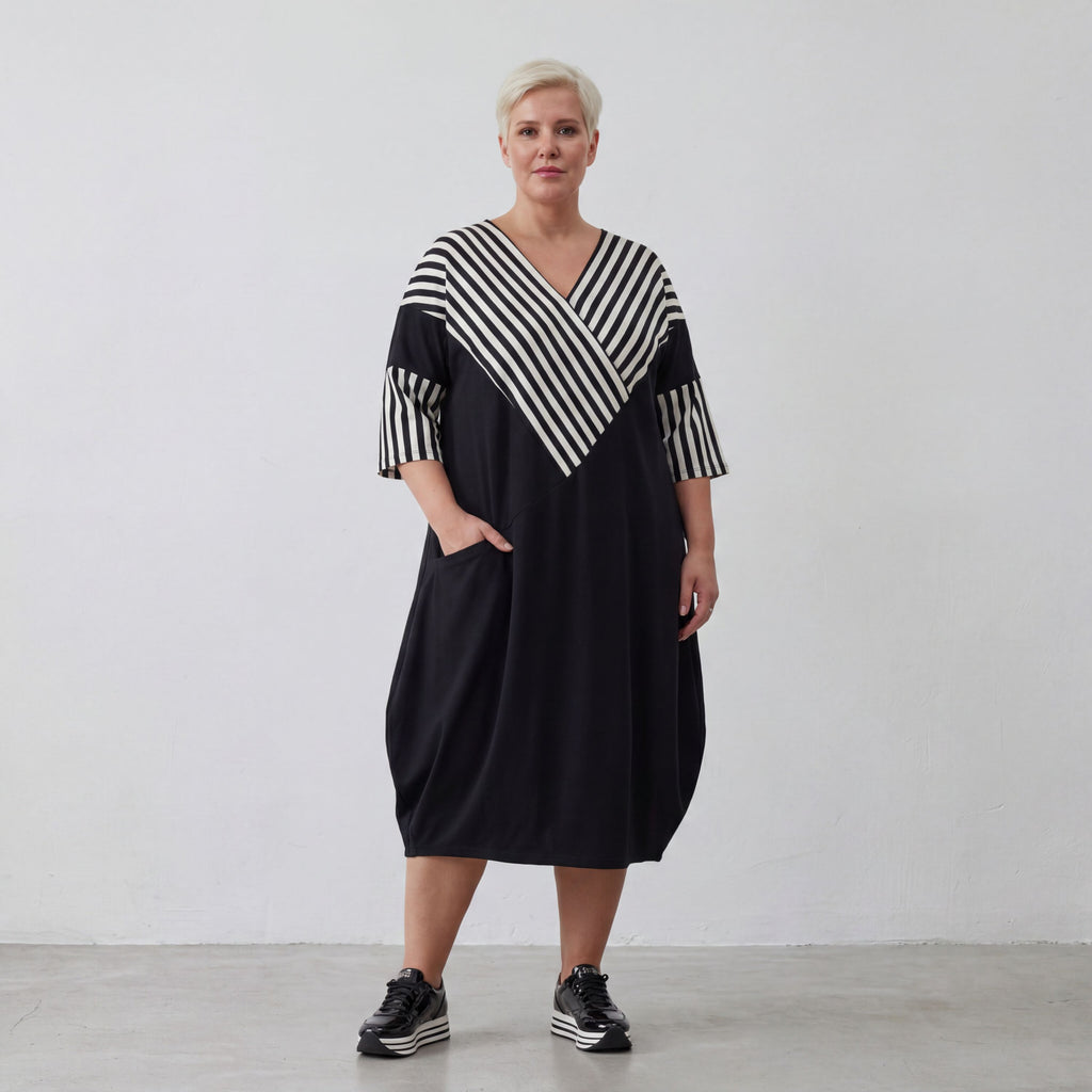 Robe AKH 6901, écru-noir