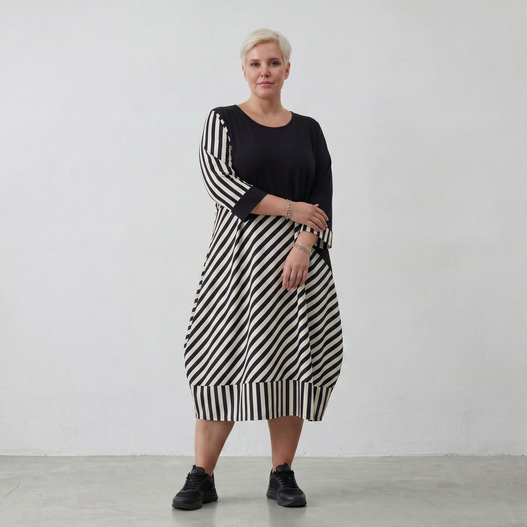 Robe AKH 6903, écru-noir