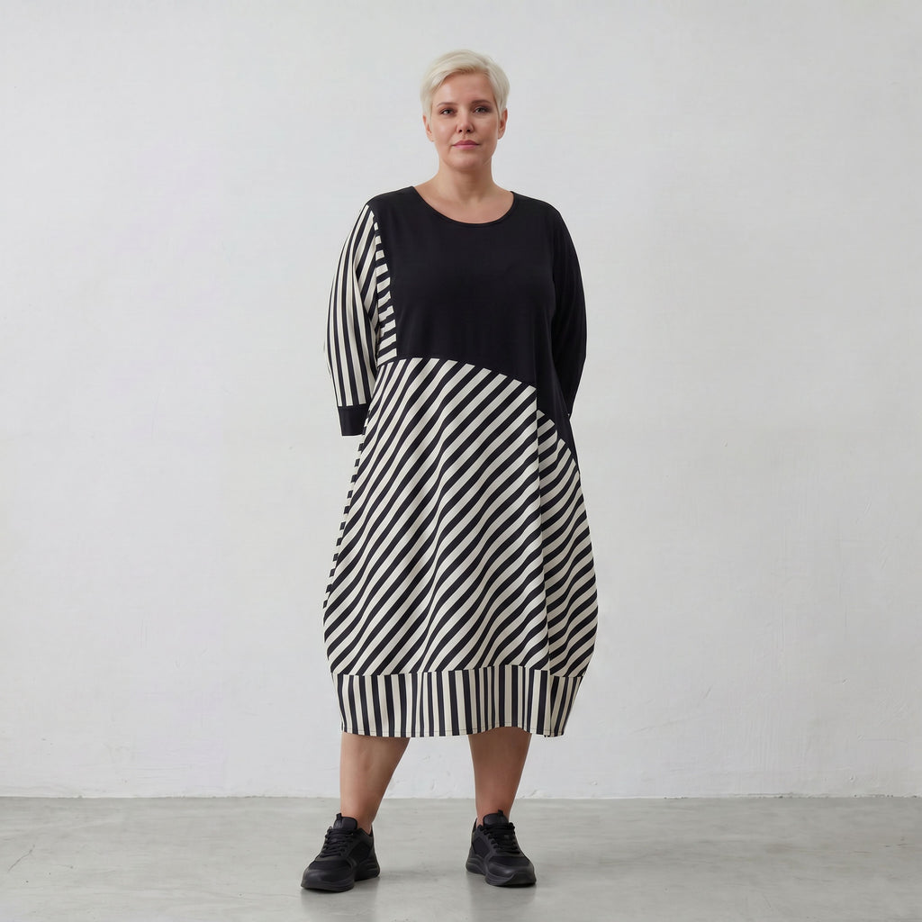 Robe AKH 6903, écru-noir