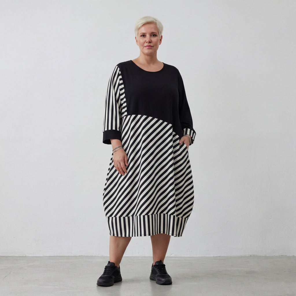 Robe AKH 6903, écru-noir