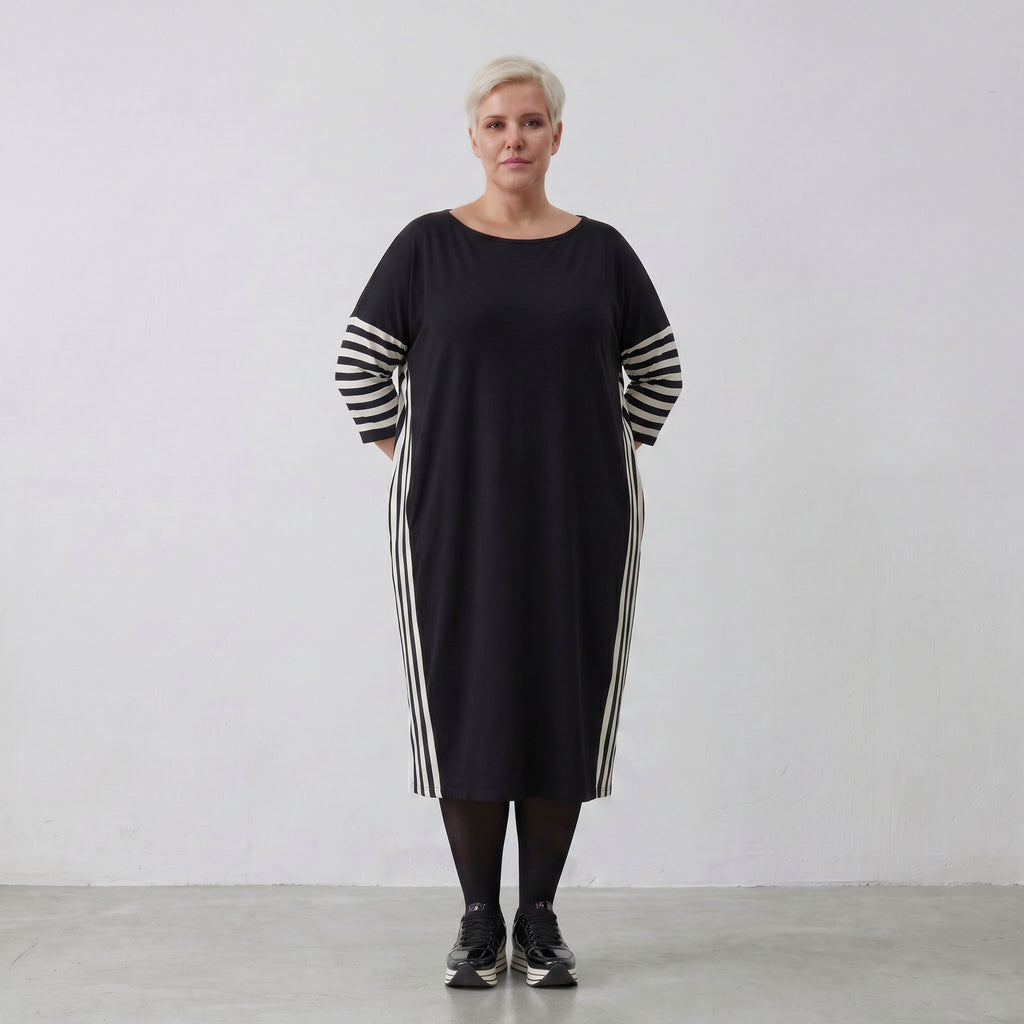 AKH Fashion Kleid 6905 Coco, Ecru/Schwarz