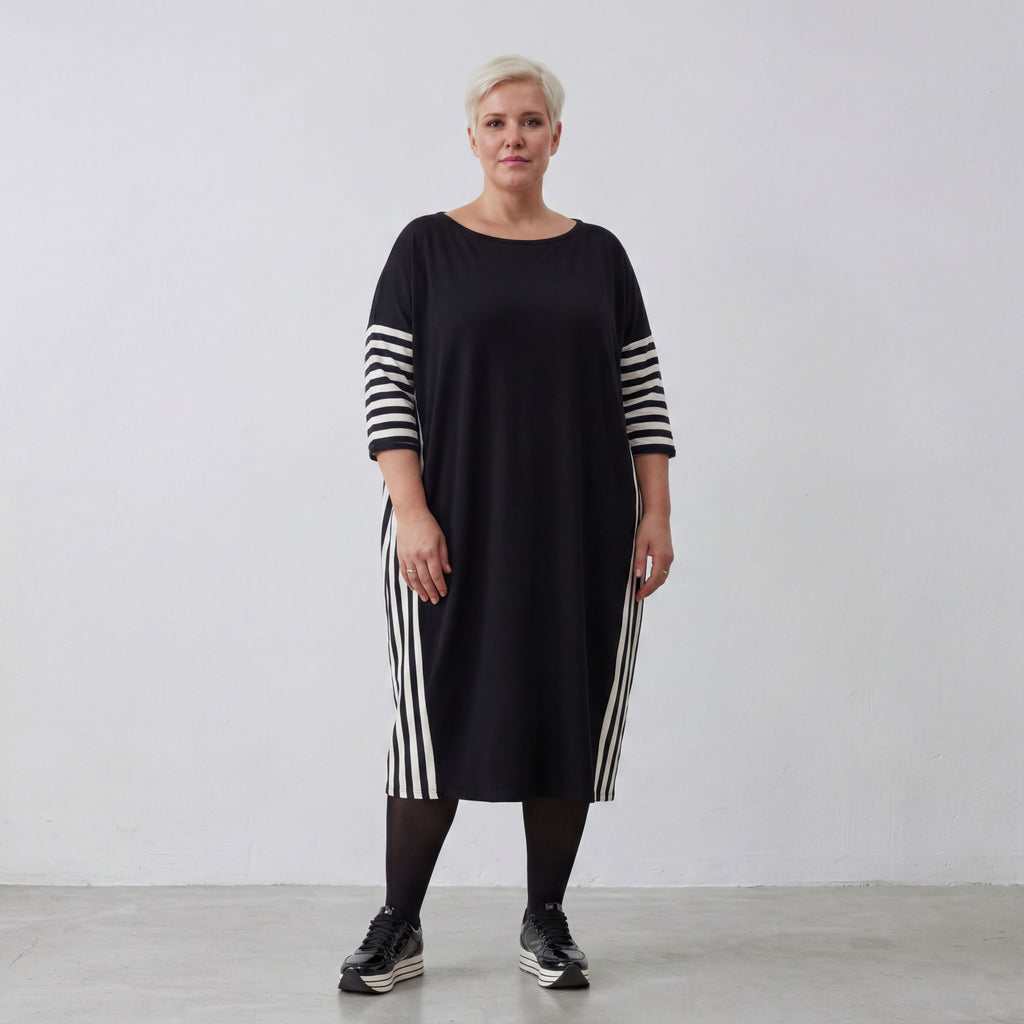 AKH Fashion Kleid 6905 Coco, Ecru/Schwarz