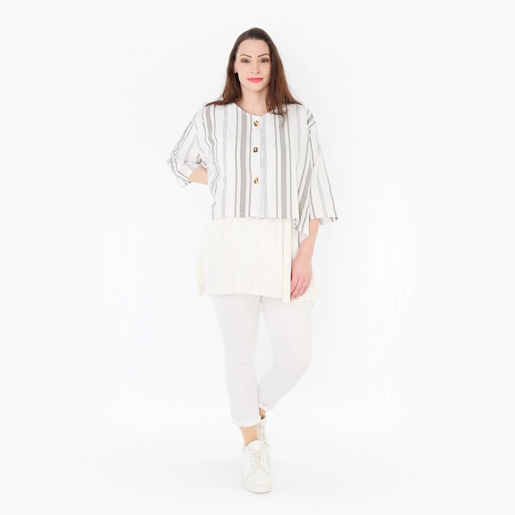 AKH Fashion Jacke 130 Beauty, Weiß/Kiwi