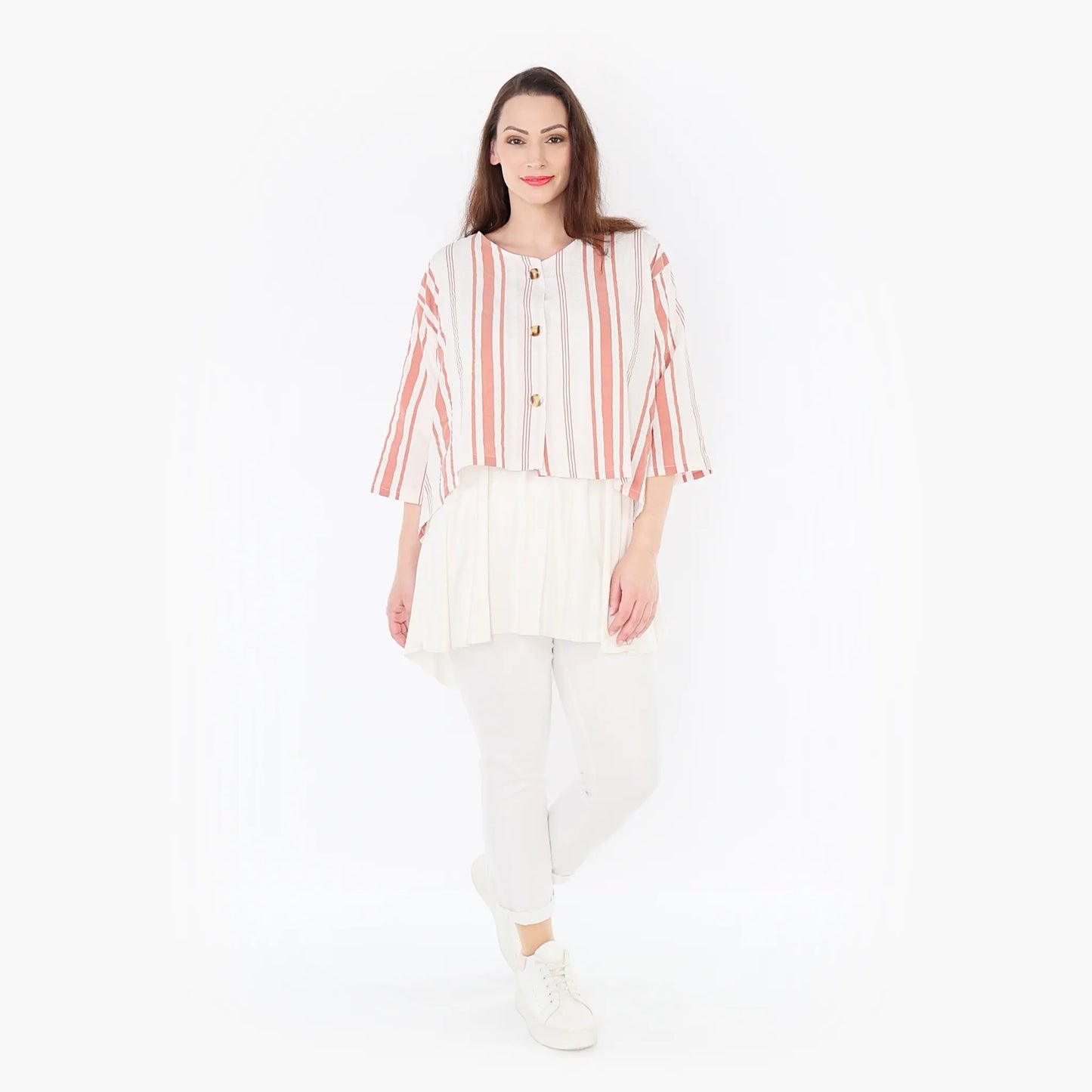 AKH 130 Jacke, Weiß-Apricot