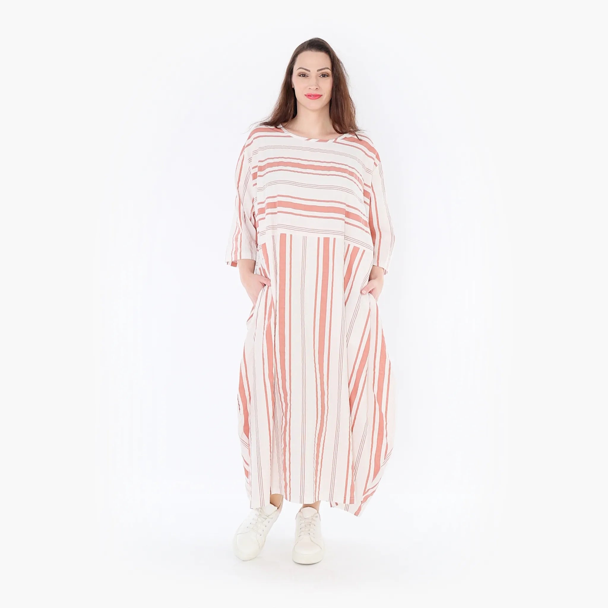 AKH 1926 Dress, White-Apricot