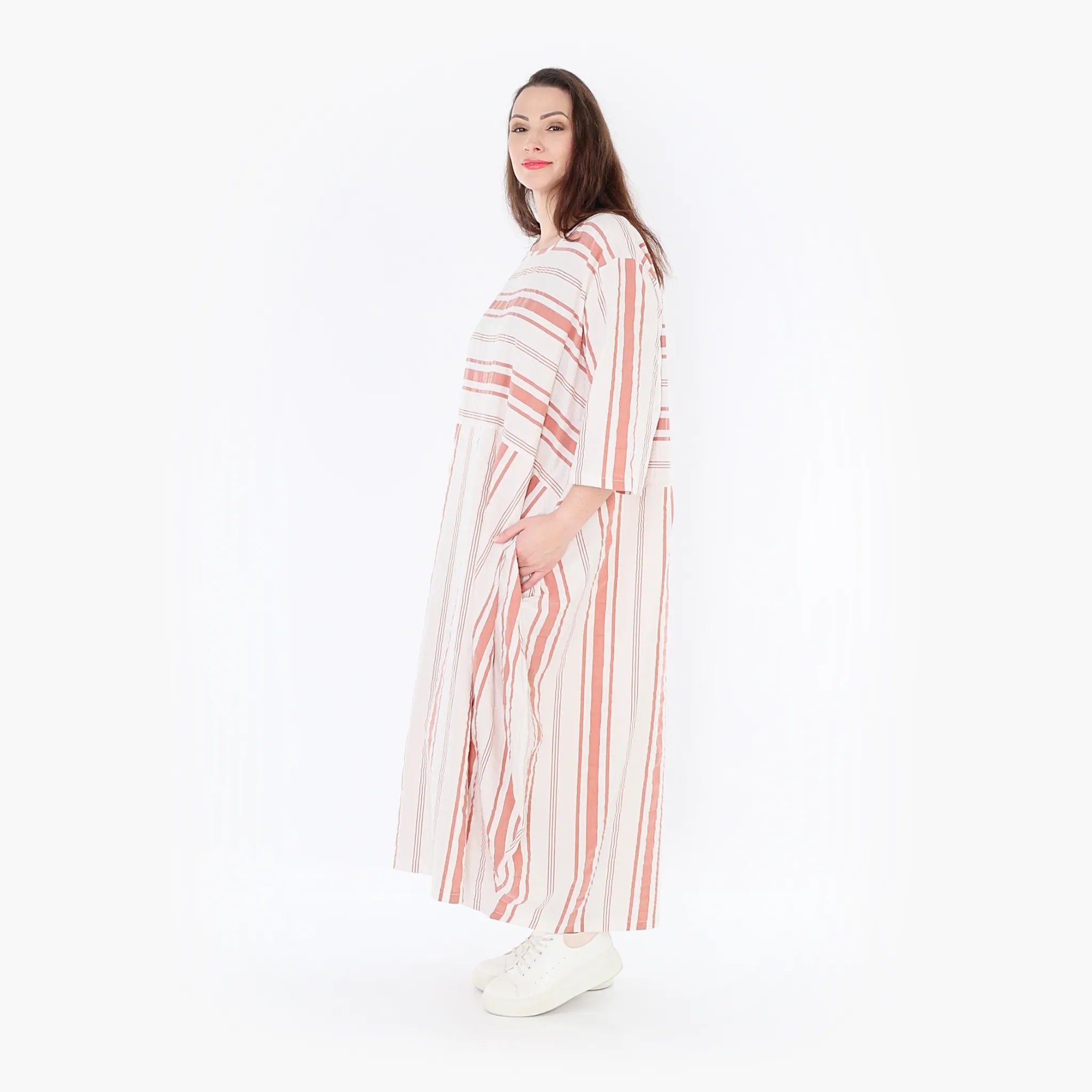 AKH 1926 Dress, White-Apricot
