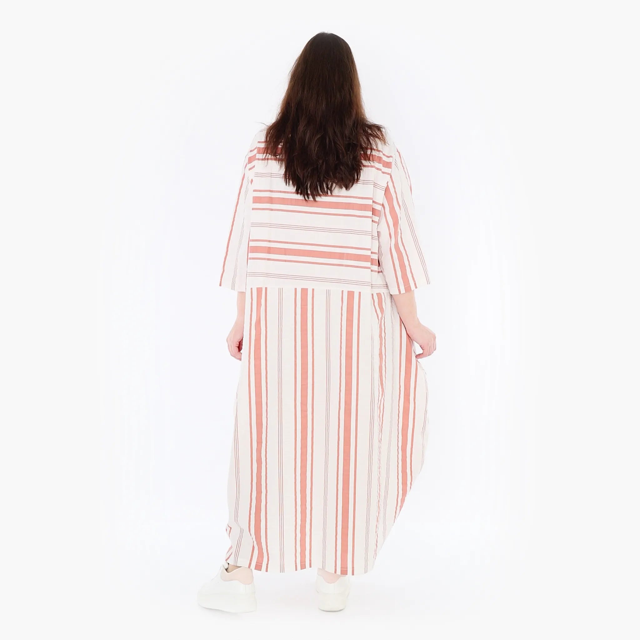 AKH 1926 Dress, White-Apricot