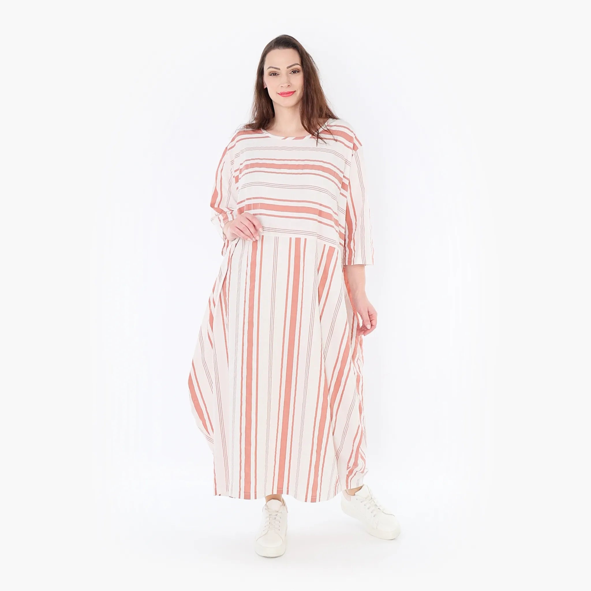 AKH 1926 Dress, White-Apricot