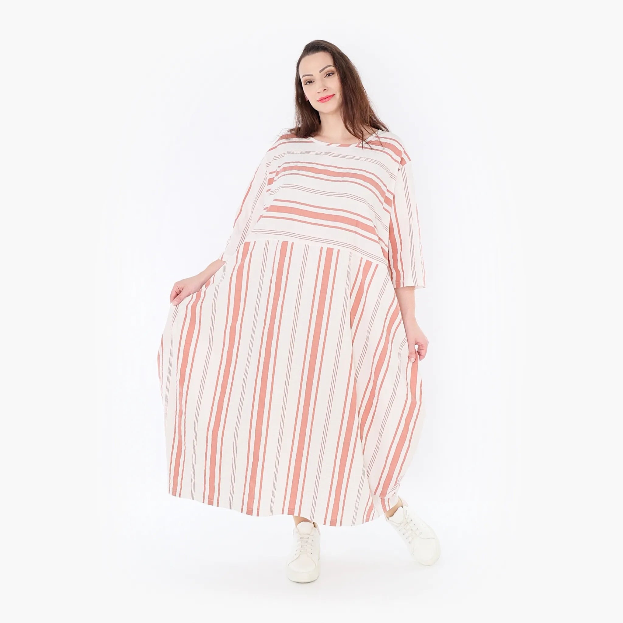AKH 1926 Dress, White-Apricot