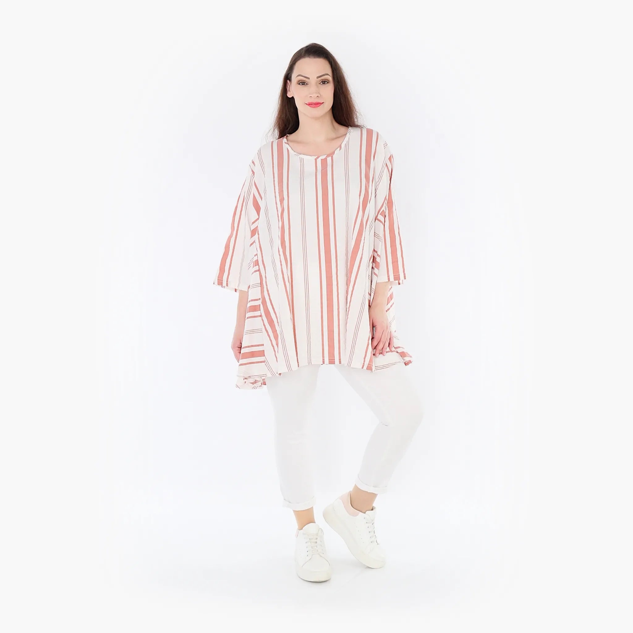 AKH Fashion Shirt 593 Beauty, Weiß/Apricot