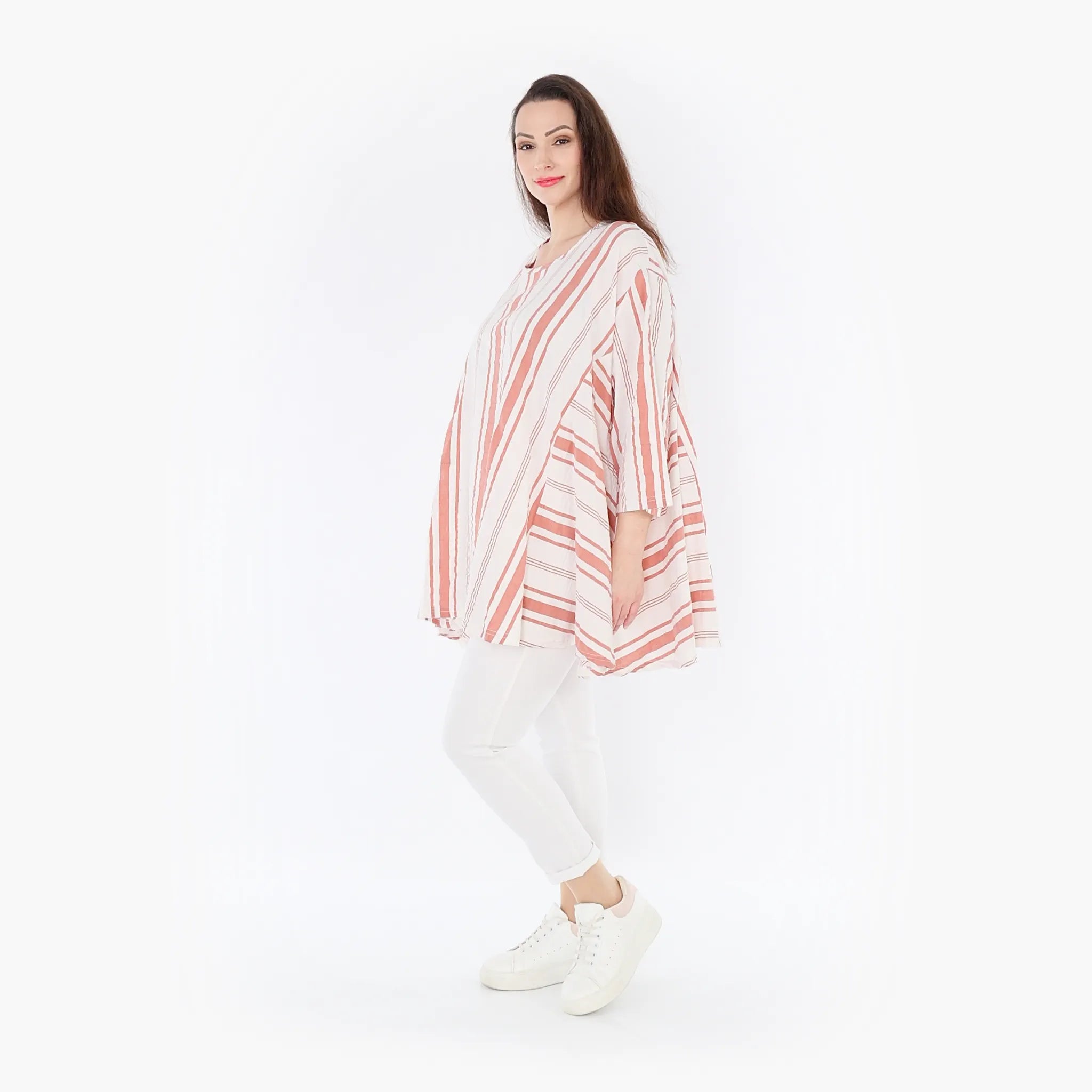 AKH Fashion Shirt 593 Beauty, Weiß/Apricot