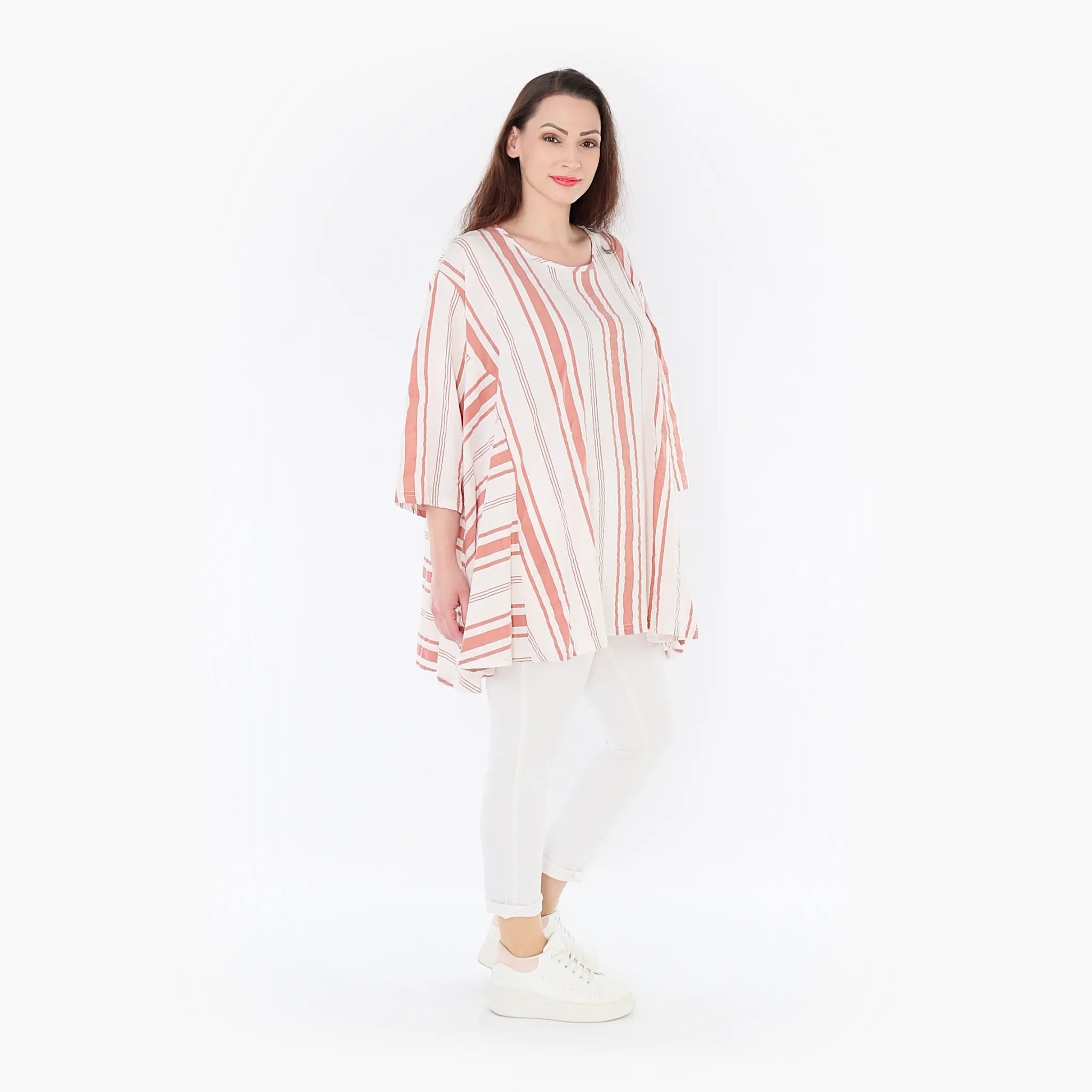 AKH Fashion Shirt 593 Beauty, Weiß/Apricot
