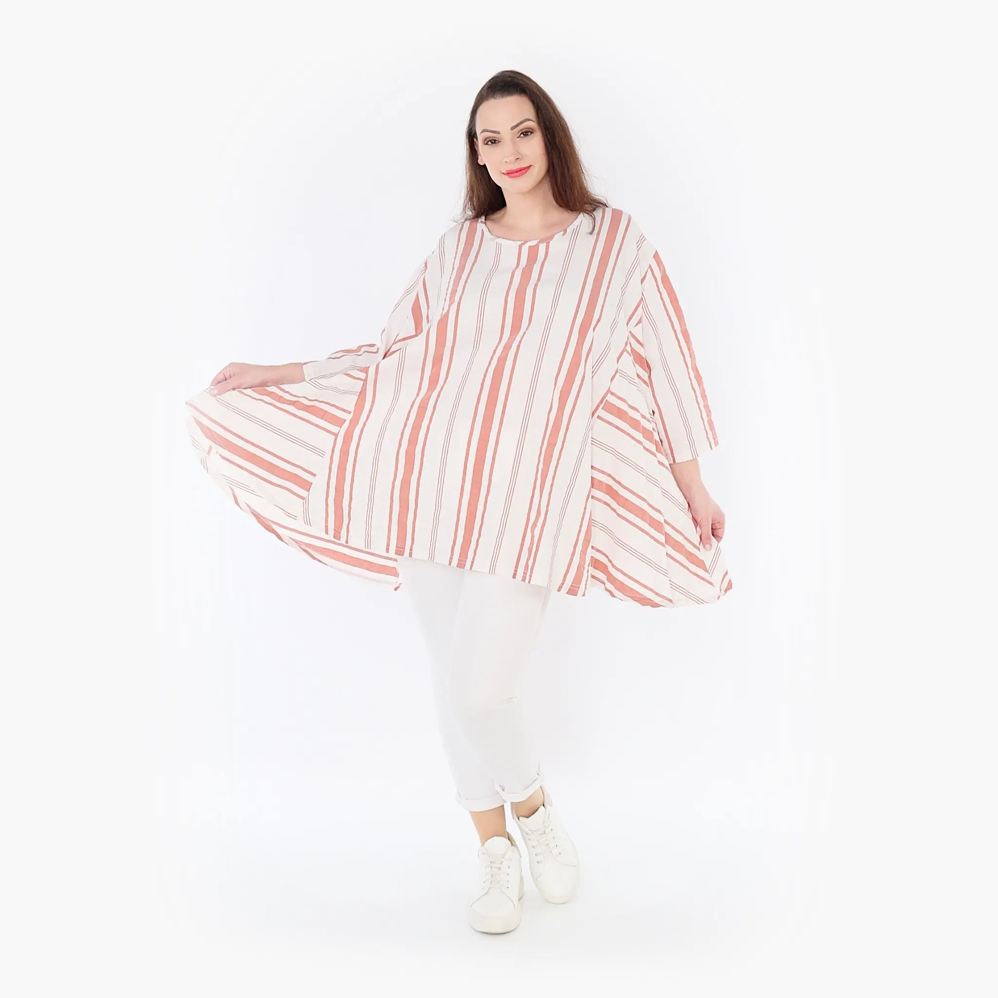 AKH Fashion Shirt 593 Beauty, Weiß/Apricot