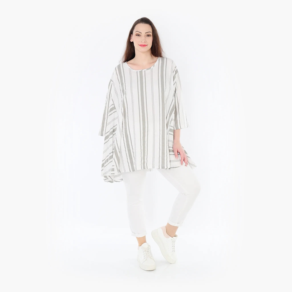 AKH 593 Big Shirt, Weiß-Kiwi