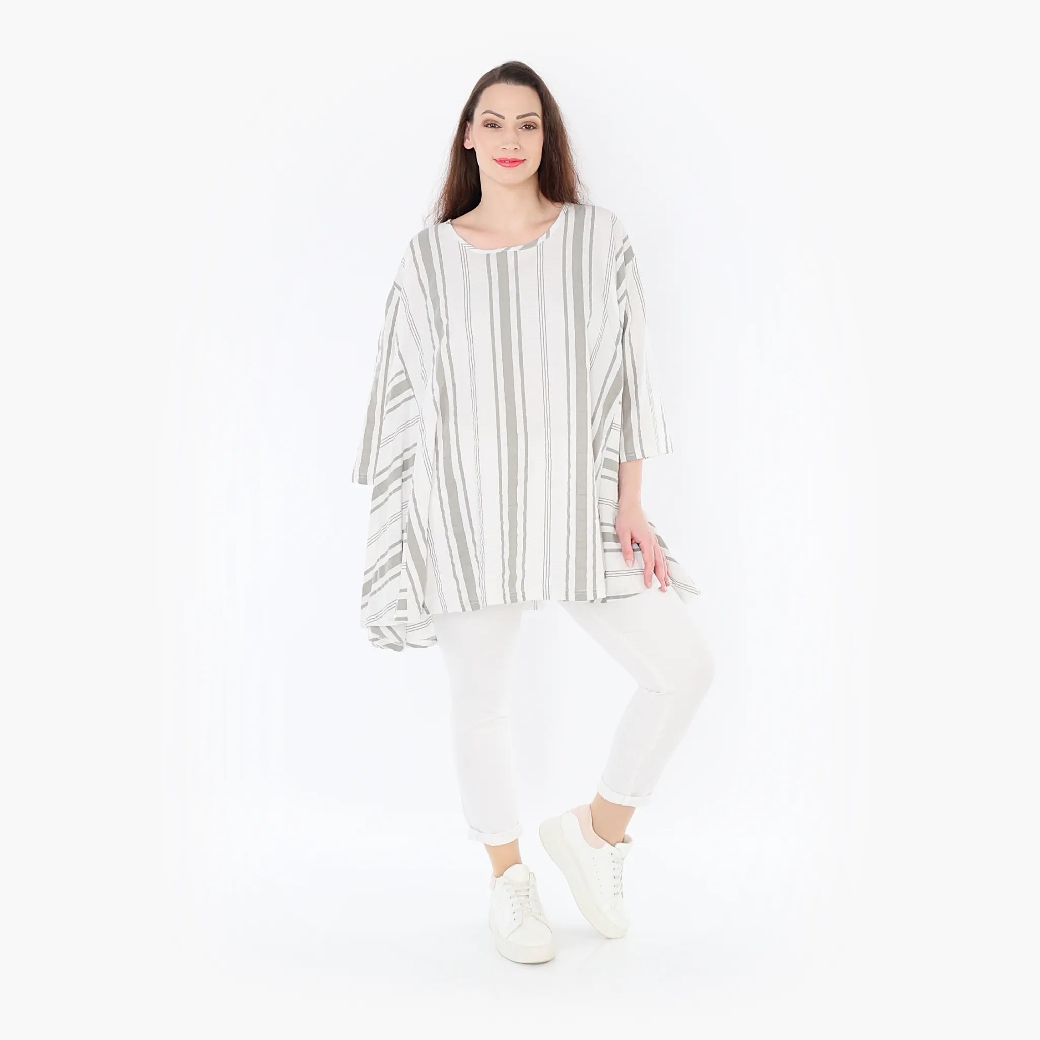 AKH 593 Big Shirt, Weiß-Kiwi