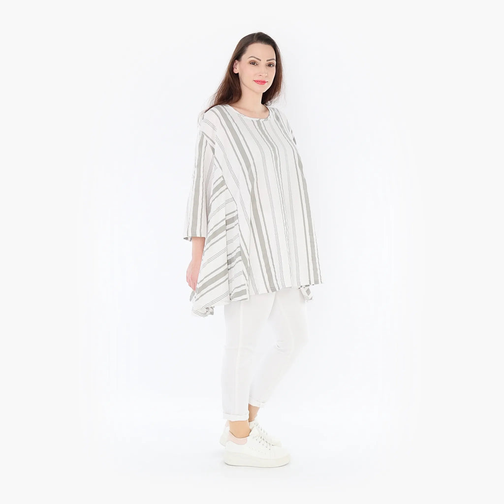 AKH 593 Big Shirt, Weiß-Kiwi