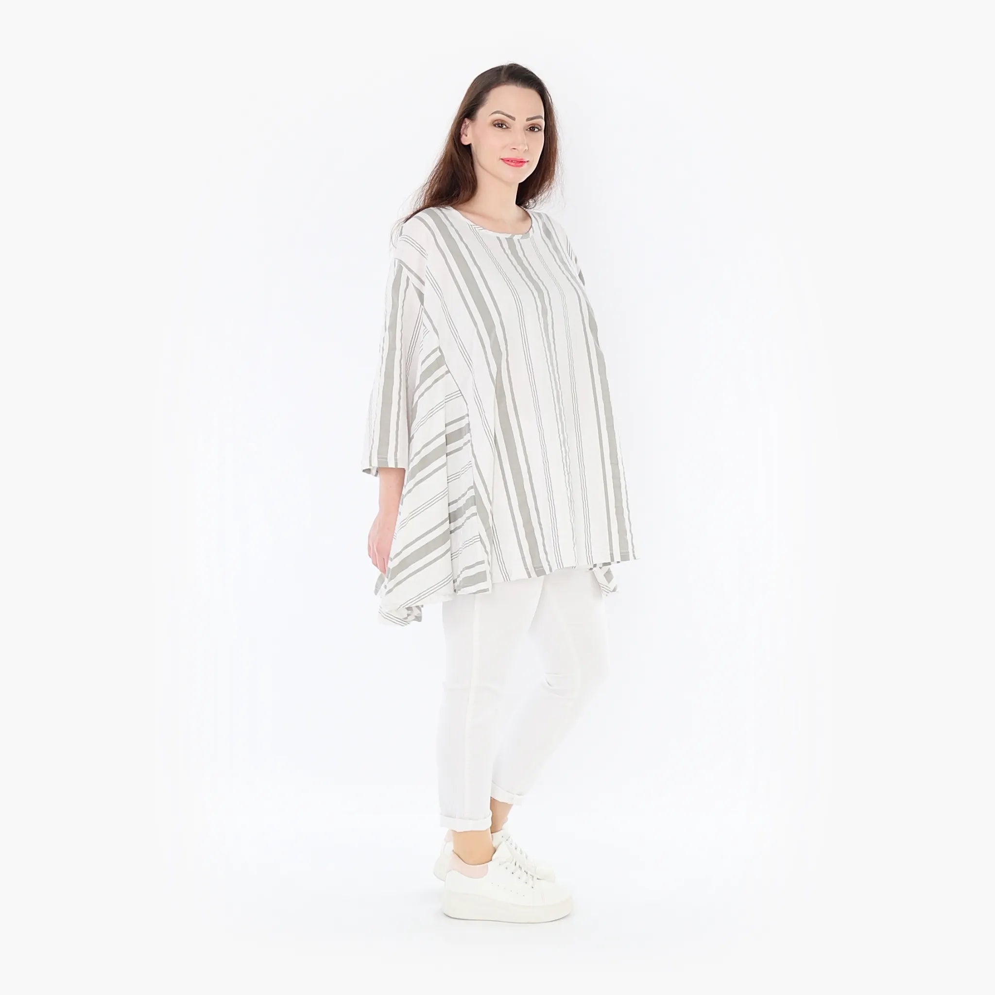 AKH 593 Big Shirt, Weiß-Kiwi