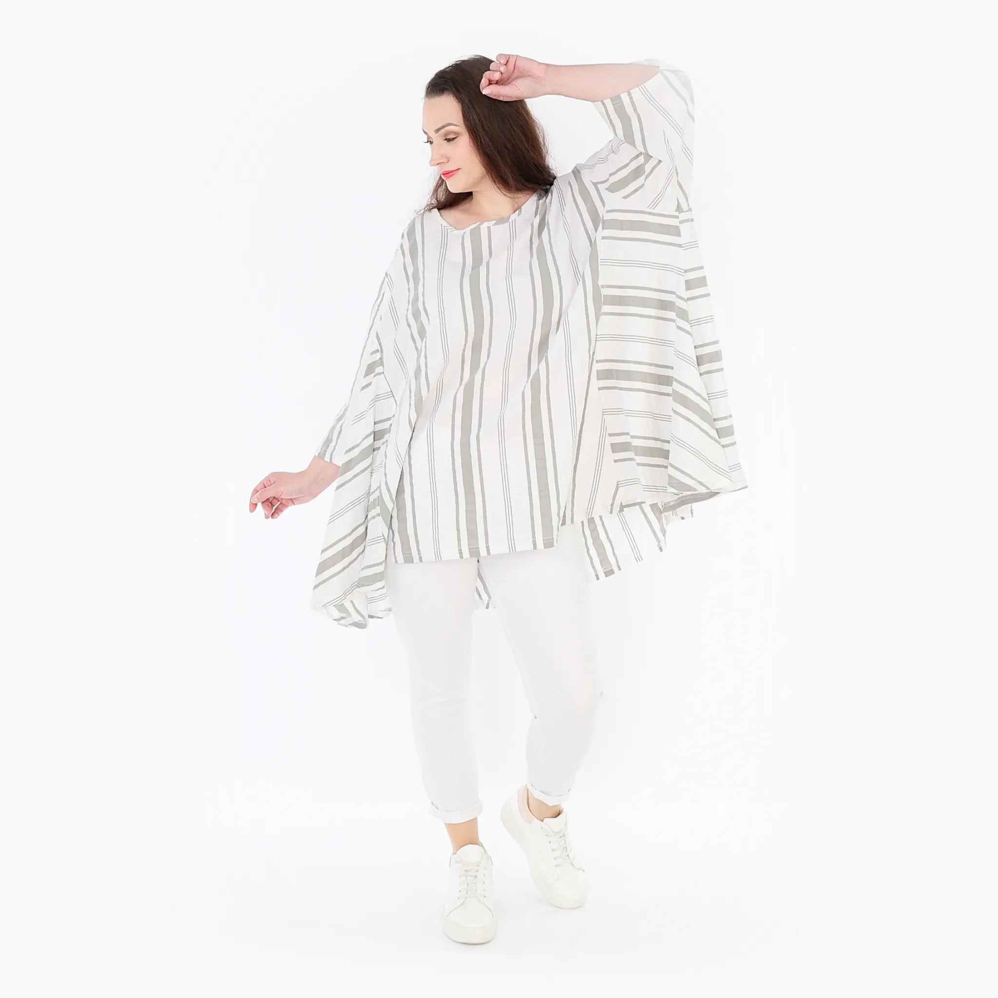AKH 593 Big Shirt, Weiß-Kiwi