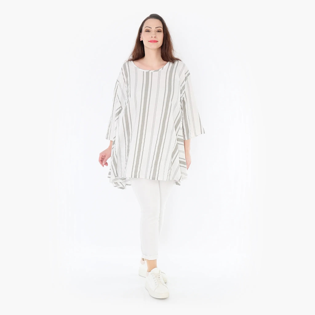 AKH 593 Big Shirt, Weiß-Kiwi