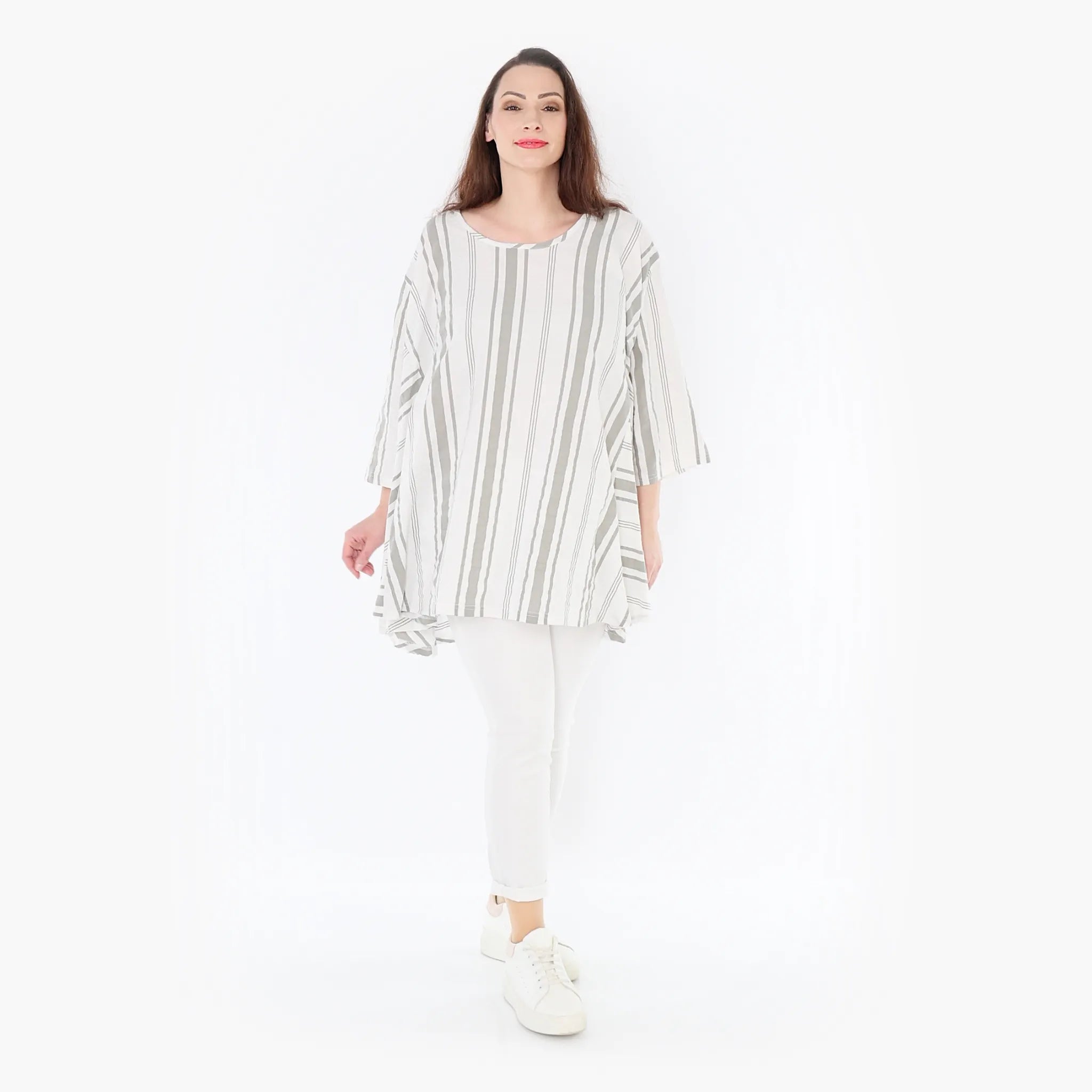 AKH 593 Big Shirt, Weiß-Kiwi