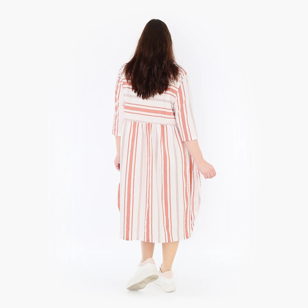 AKH 6698 Dress, White-Apricot