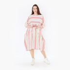 AKH 6698 Dress, White-Apricot