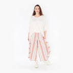 AKH 8069 Trousers, White-Apricot
