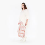 AKH 8069 Trousers, White-Apricot