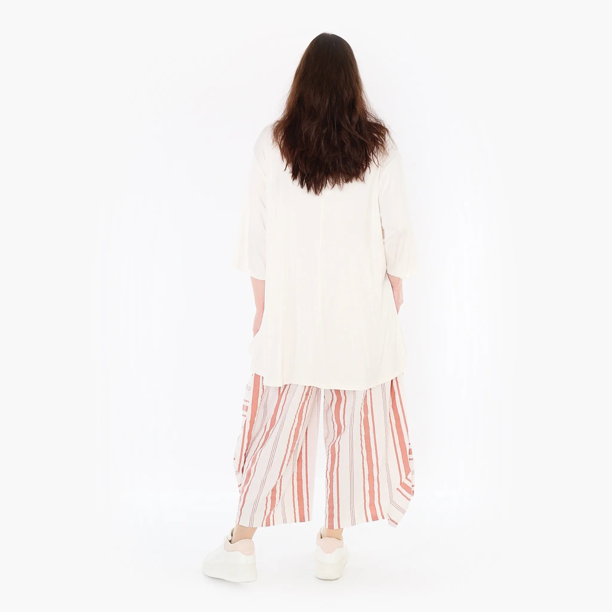 AKH 8069 Trousers, White-Apricot