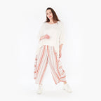 AKH 8069 Trousers, White-Apricot