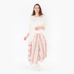 AKH 8069 Trousers, White-Apricot