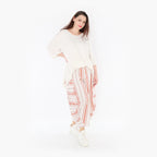 AKH 8069 Trousers, White-Apricot