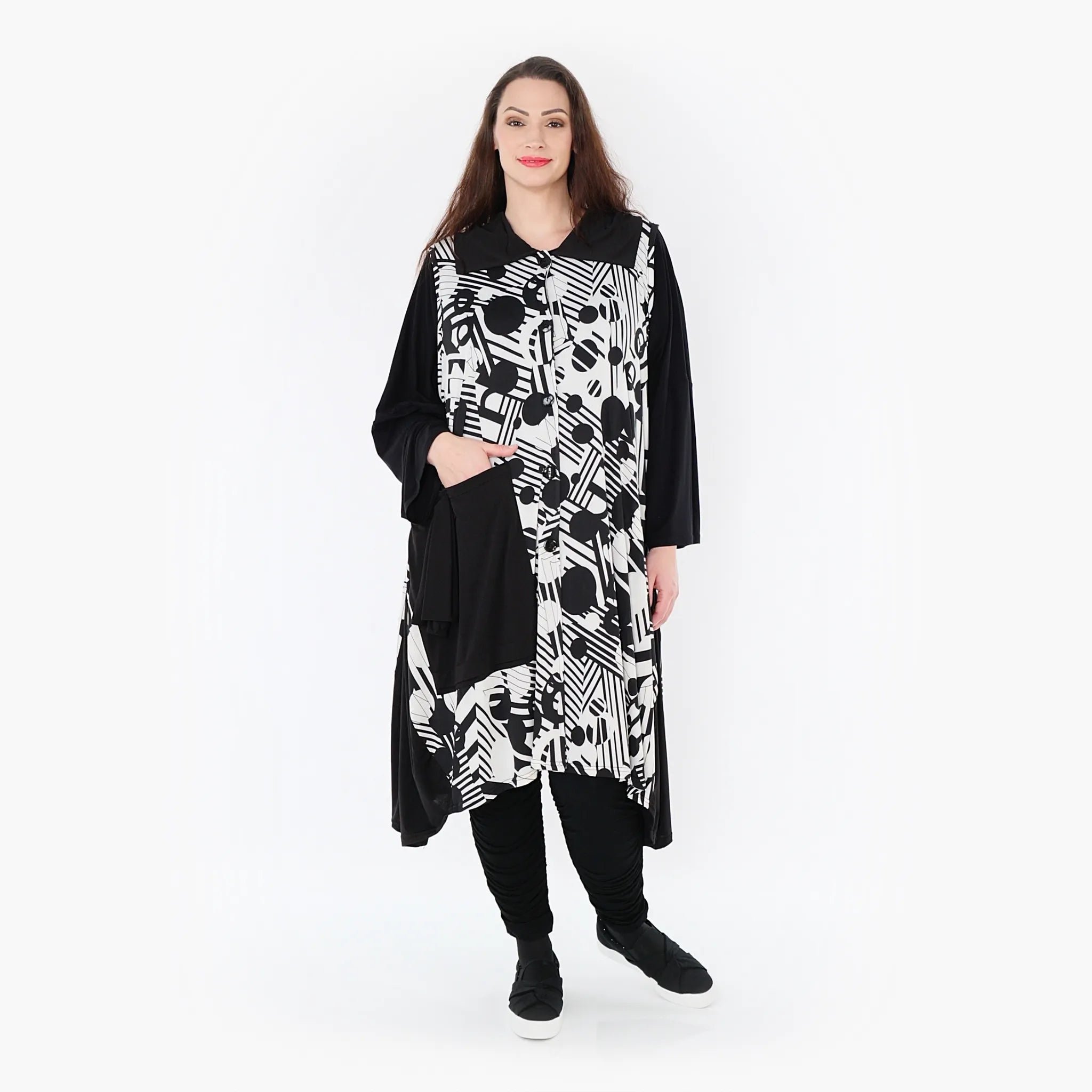 Gilet AKH 6844, noir et blanc