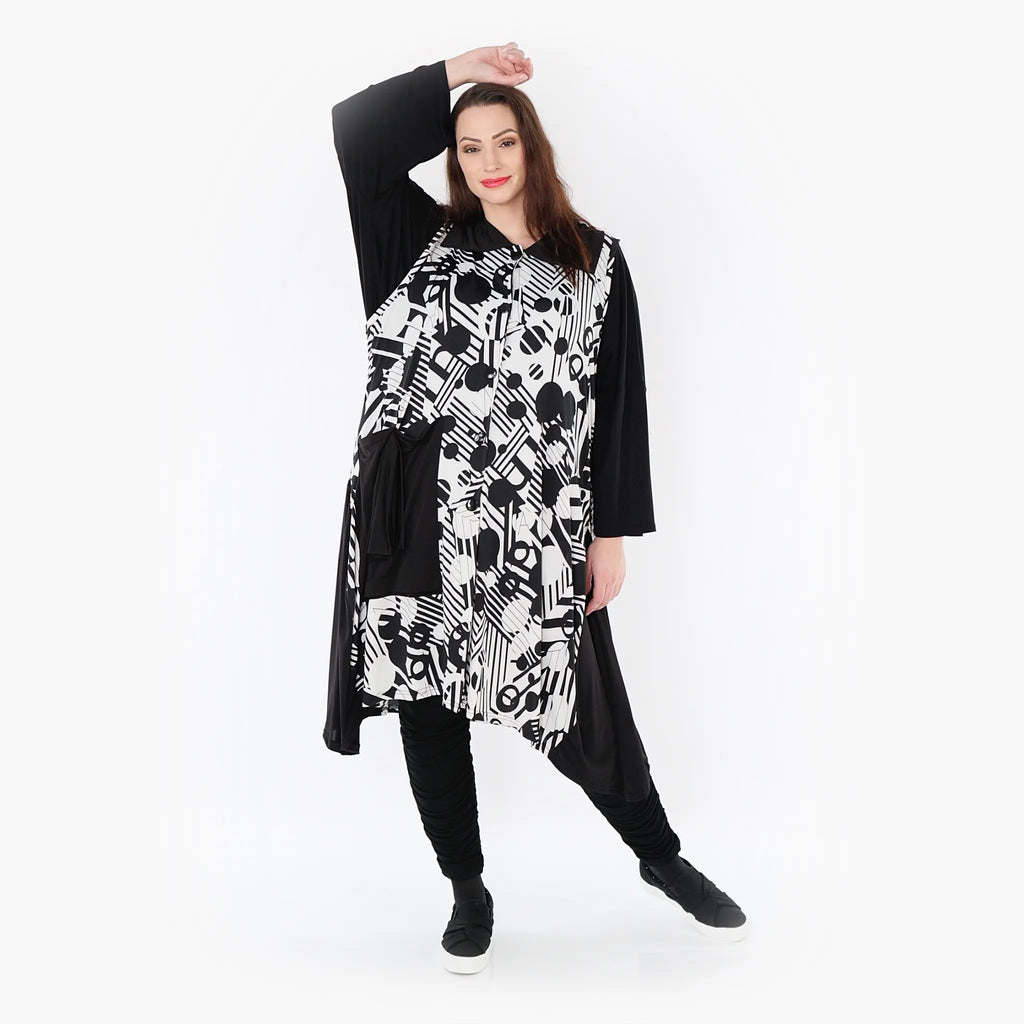 Gilet AKH 6844, noir et blanc
