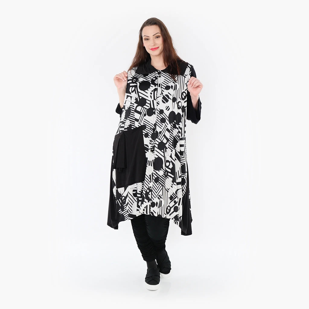 Gilet AKH 6844, noir et blanc