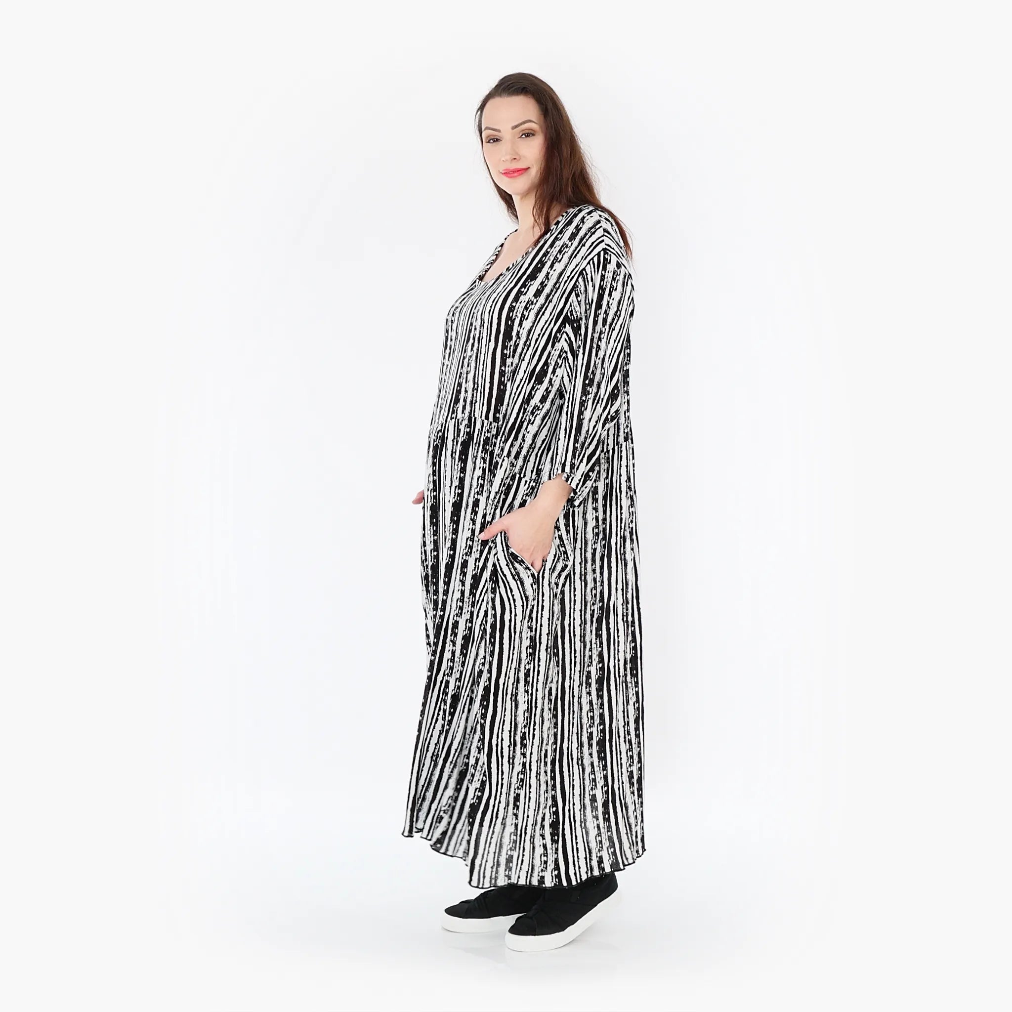 AKH Fashion Kleid 6677 Sakura, Schwarz/Weiß