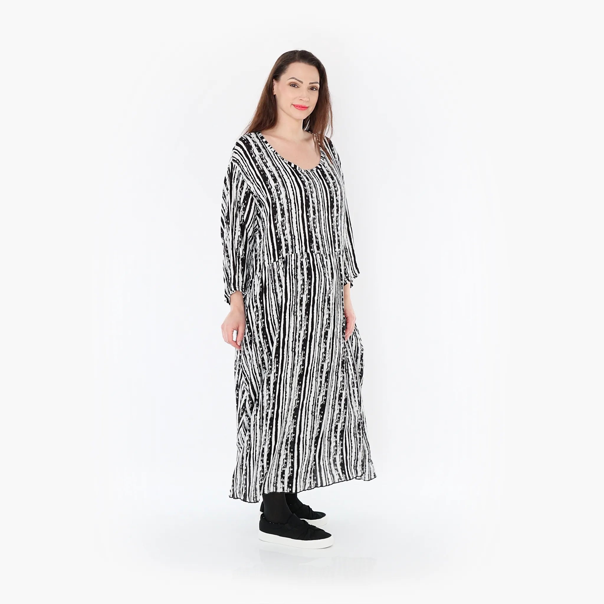 AKH Fashion Kleid 6677 Sakura, Schwarz/Weiß